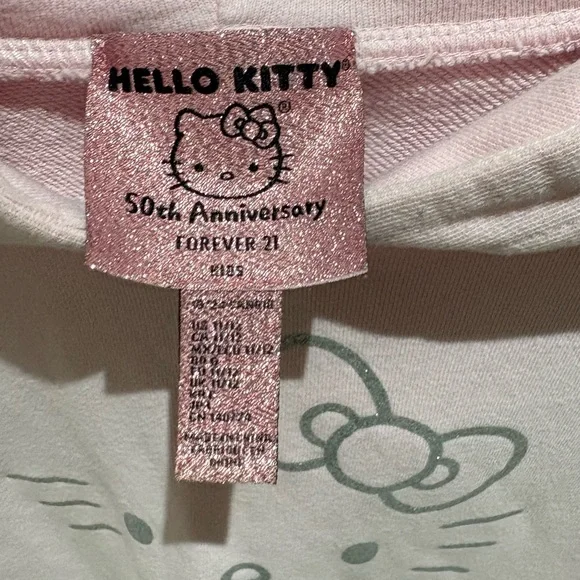Forever 21 Pink Kids Hoodie with Hello Kitty Design - Picture 4 of 5
